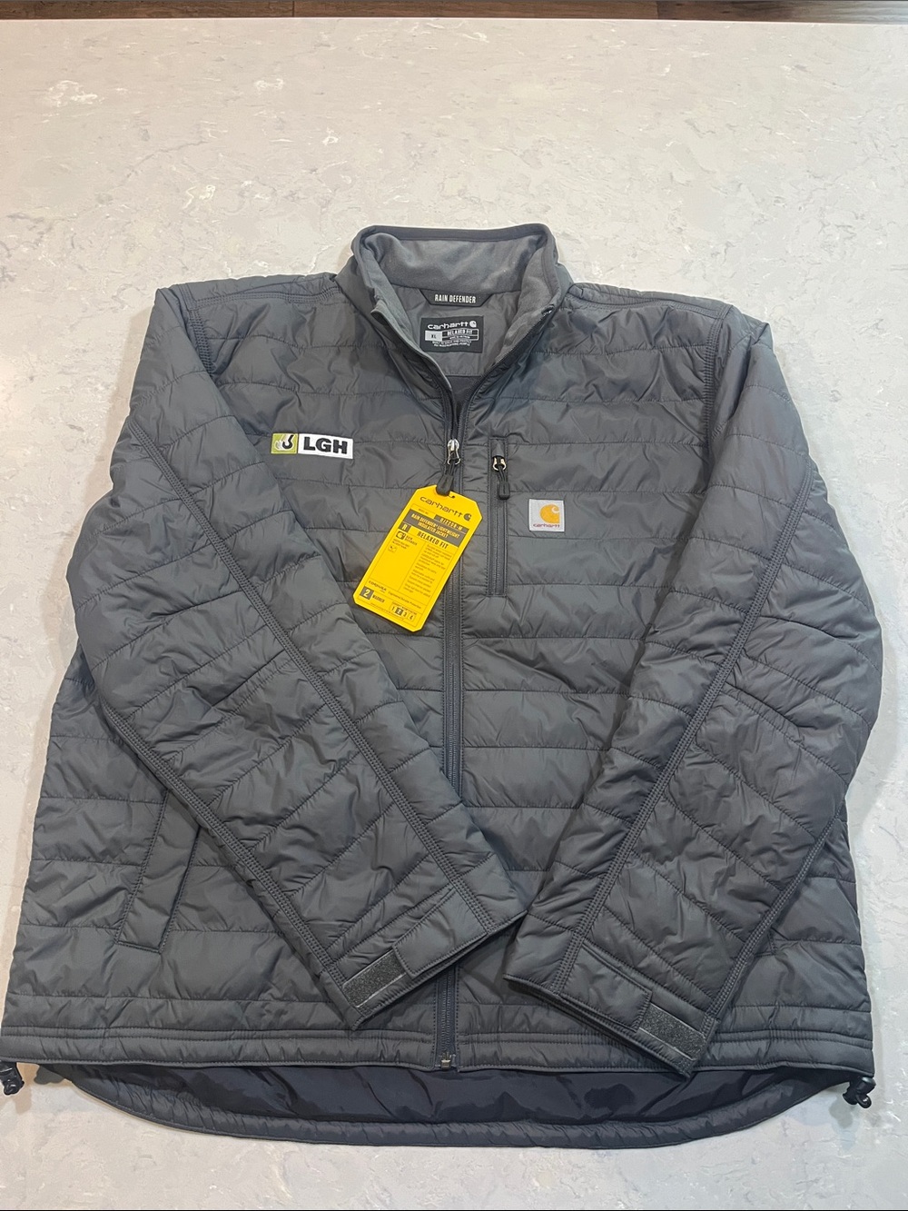 Carhartt Men's Rain Defender Quilted Puffer Jacket - Charcoal Gray
